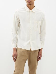 Рубашка botoner из хлопкового поплина с накладными карманами Barena Venezia, бежевый