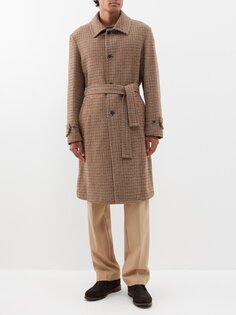 Пальто paramar из смесовой шерсти в ломаную клетку Barena Venezia, коричневый