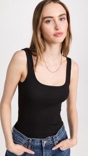 Майка Rag &amp; Bone The Essential Rib Scoop Neck, черный