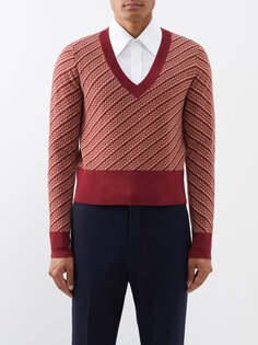 Укороченный свитер cobera жаккардовой вязки из шерсти мериноса Ben Cobb X Tiger Of Sweden, красный