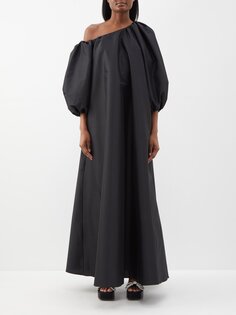 Платье nathalie на одно плечо из тафты BERNADETTE, черный