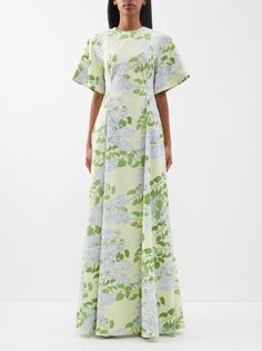 Платье madeline из смесового хлопка с цветочным принтом BERNADETTE, зеленый