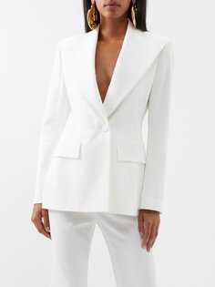 Креповый пиджак с широкими лацканами Nina Ricci, белый