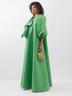 Платье victoria из тафты с вырезом на плечах и бантом BERNADETTE, зеленый