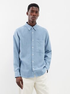 Рубашка cohen из тенселя с накладными карманами NN.07, синий Nn07