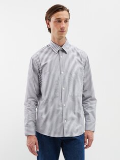 Рубашка freddy из хлопкового поплина в полоску NN.07, серый Nn07