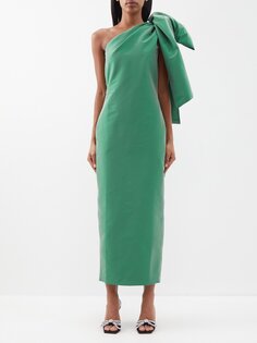 Платье josselin из тафты с бантами на плечах BERNADETTE, зеленый