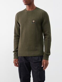 Смотреть вязаный шерстяной свитер Belstaff, зеленый