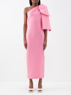 Платье josselin из тафты с бантами на плечах BERNADETTE, розовый
