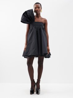 Платье мини из тафты с объемным бантом Nina Ricci, черный