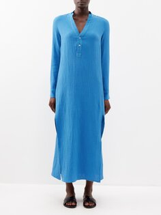 Платье-рубашка frieda из хлопка Bird &amp; Knoll, синий