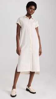 Платье Stateside Structured Poplin Rolled Sleeve Midi Shirt, кремовый