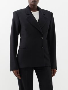 Шерстяная куртка credo с боковыми пуговицами BITE Studios, черный