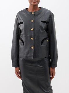 Кожаная куртка vegas baby с бархатной отделкой Blazé Milano, черный