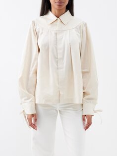 Рубашка georgia из смесового органического хлопка с объемными рукавами BITE Studios, белый