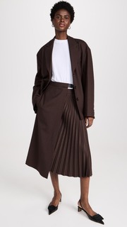 Юбка Tibi Jett Suiting Pleated Wrap, коричневый