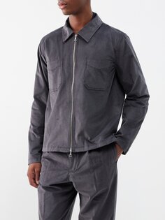 Вельветовая куртка byron из смесового хлопка Officine Générale, серый