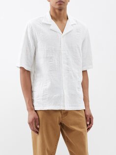 Рубашка для боулинга eren из хлопковой вуали Officine Générale, белый