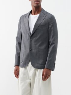 Однобортный пиджак arthus из шерсти Officine Générale, серый