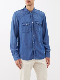 Джинсовая рубашка felix с карманами с клапаном Officine Générale, синий