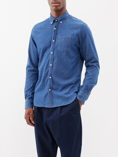 Джинсовая рубашка bd с накладными карманами Officine Générale, синий