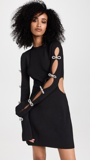 Платье MACH &amp; MACH Cutout Mini with Crystal Bows, черный