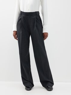 Ecole шерстяные брюки широкого кроя со складками BITE Studios, серый