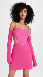 Платье MACH &amp; MACH Heart Mini with Side Bow Straps, фуксия