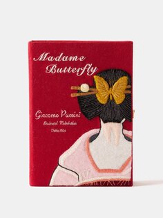 Клатч-книжка с вышивкой madame butterfly Olympia Le-Tan, красный