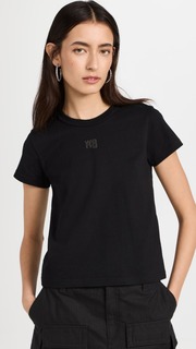 Футболка Alexander Wang Essential Jersey Shrunk Tee with Puff Logo, черный