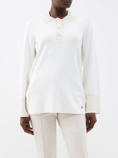Рубашка-поло edyta из смесовой вискозы Bogner, белый