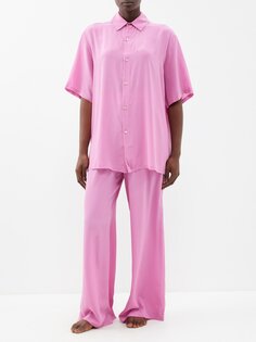 Шелковая пижама alabama с короткими рукавами Olivia Von Halle, розовый