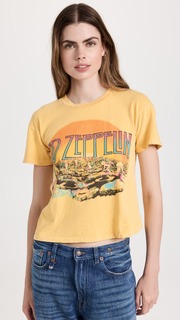 Футболка MADEWORN ROCK Led Zeppelin Crop, лемон