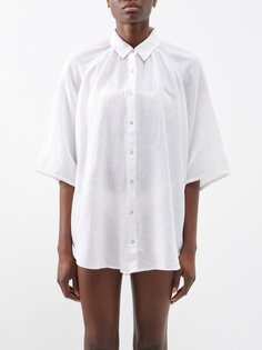 Рубашка la ponche со сборками из льна и хлопка из вуали Boteh, белый