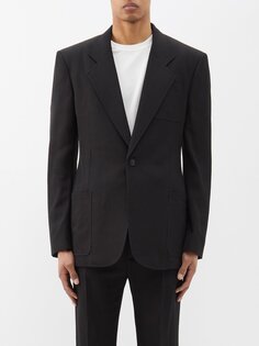 Однобортный фактурный пиджак Bottega Veneta, черный