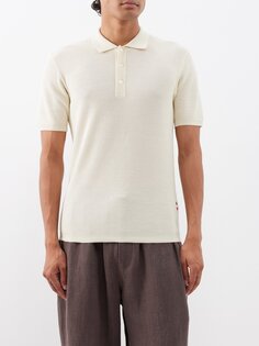 Рубашка-поло maranon из хлопкового пике Orlebar Brown, белый
