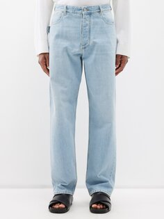 Застиранные джинсы широкого кроя Bottega Veneta, синий