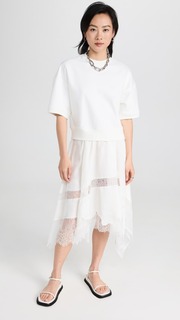 Платье GOEN.J Sweatshirt Skirt Layering, белый