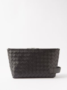 Клатч из кожи intrecciato Bottega Veneta, черный