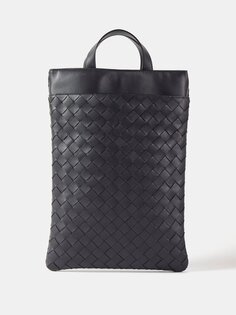 Сумка для ноутбука из кожи intrecciato Bottega Veneta, черный