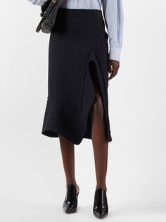 Расклешенная юбка миди с приталенной талией Bottega Veneta, черный