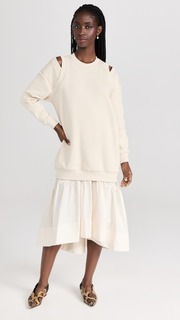 Платье 3.1 Phillip Lim French Terry Oversized Poplin Combo, экру