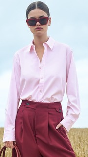 Рубашка Tibi Shirting Gabe Oversized, розовый