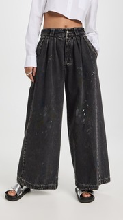 Джинсы Maison Margiela Pleated Pantalones, черный