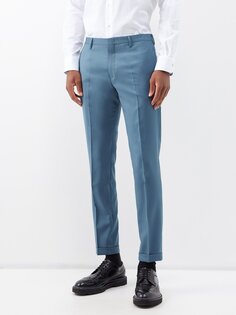 Шерстяные костюмные брюки с подвернутым краем Paul Smith, синий