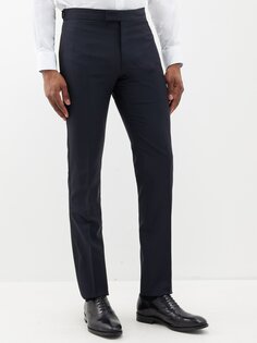 Узкие костюмные брюки из смесовой шерсти Paul Smith, синий
