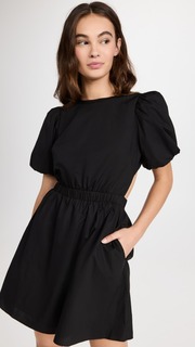 Платье мини English Factory Cut-Out Poplin, черный