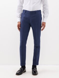 Узкие брюки из прессованной шерсти Paul Smith, синий