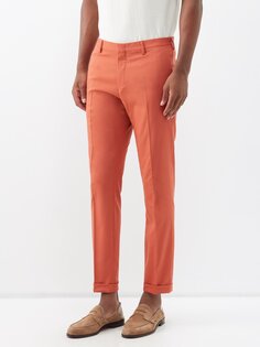 Костюмные брюки из смесовой шерсти с подвернутыми манжетами Paul Smith, оранжевый