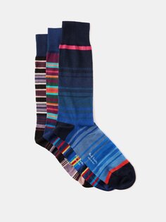 Комплект из трех носков с хлопковой полоской signature stripe. Paul Smith, мультиколор